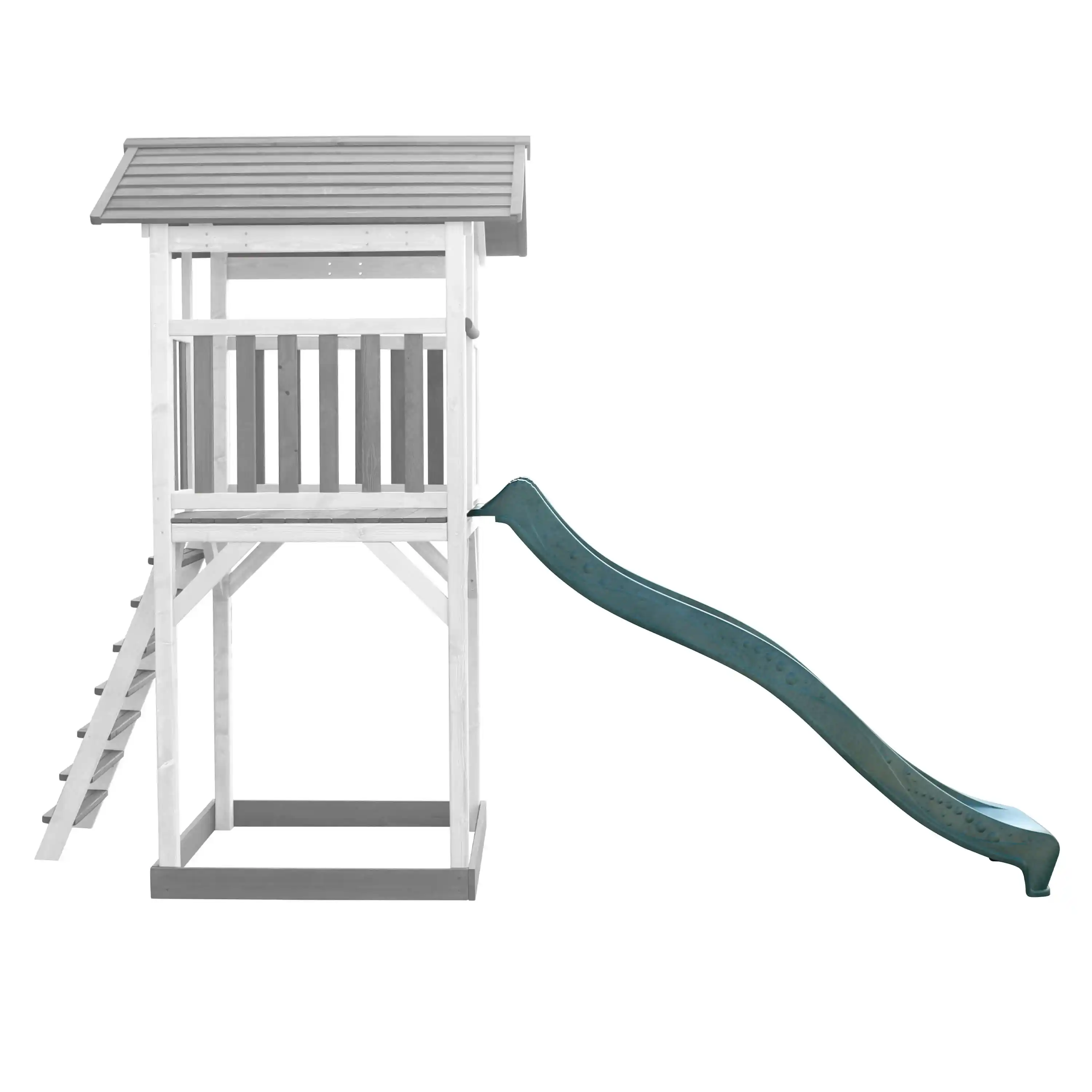 AXI Beach Tower Speeltoren Grijs/wit - Groene Glijbaan