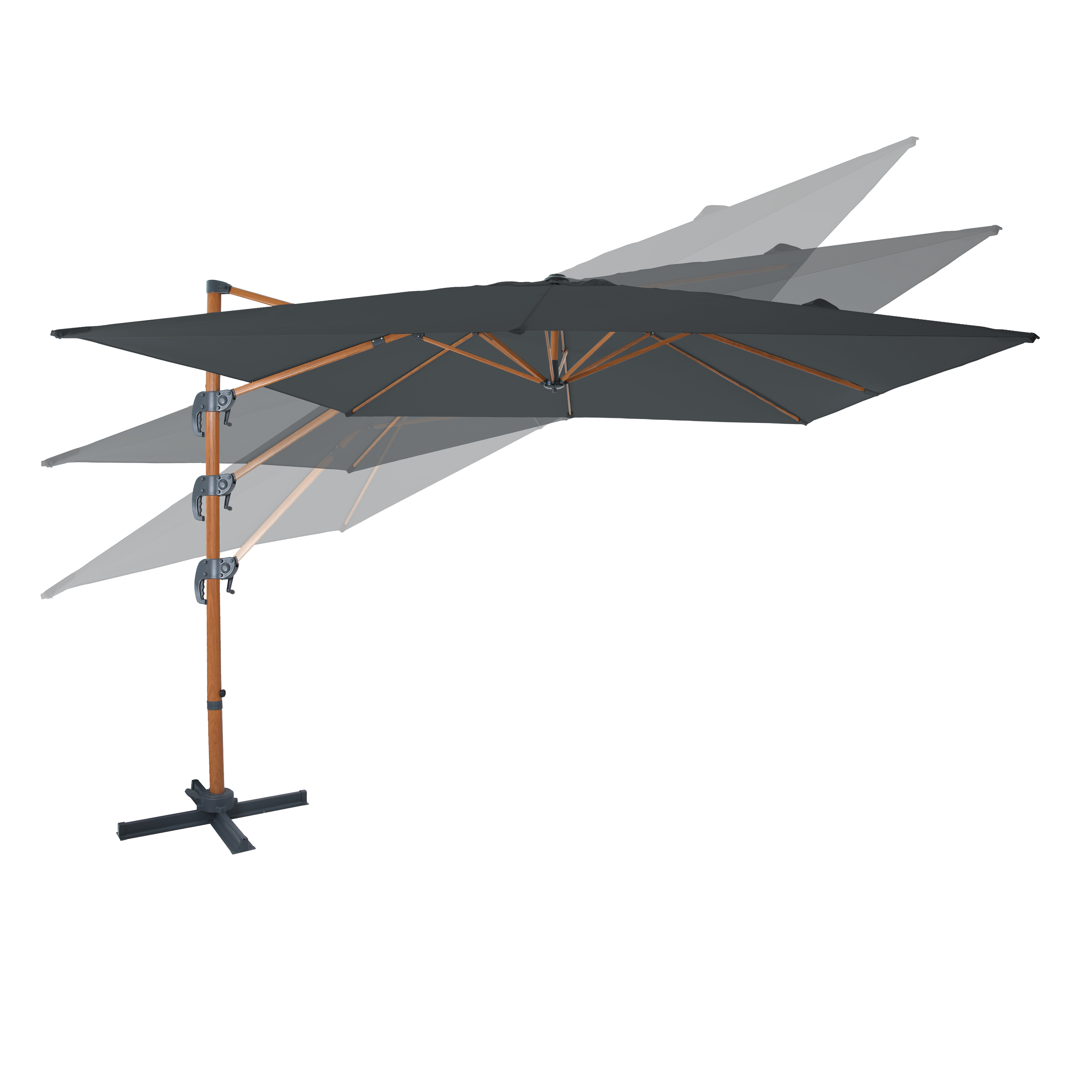 AXI Nima Floating Parasol 300x300 Wood-look/Grey 