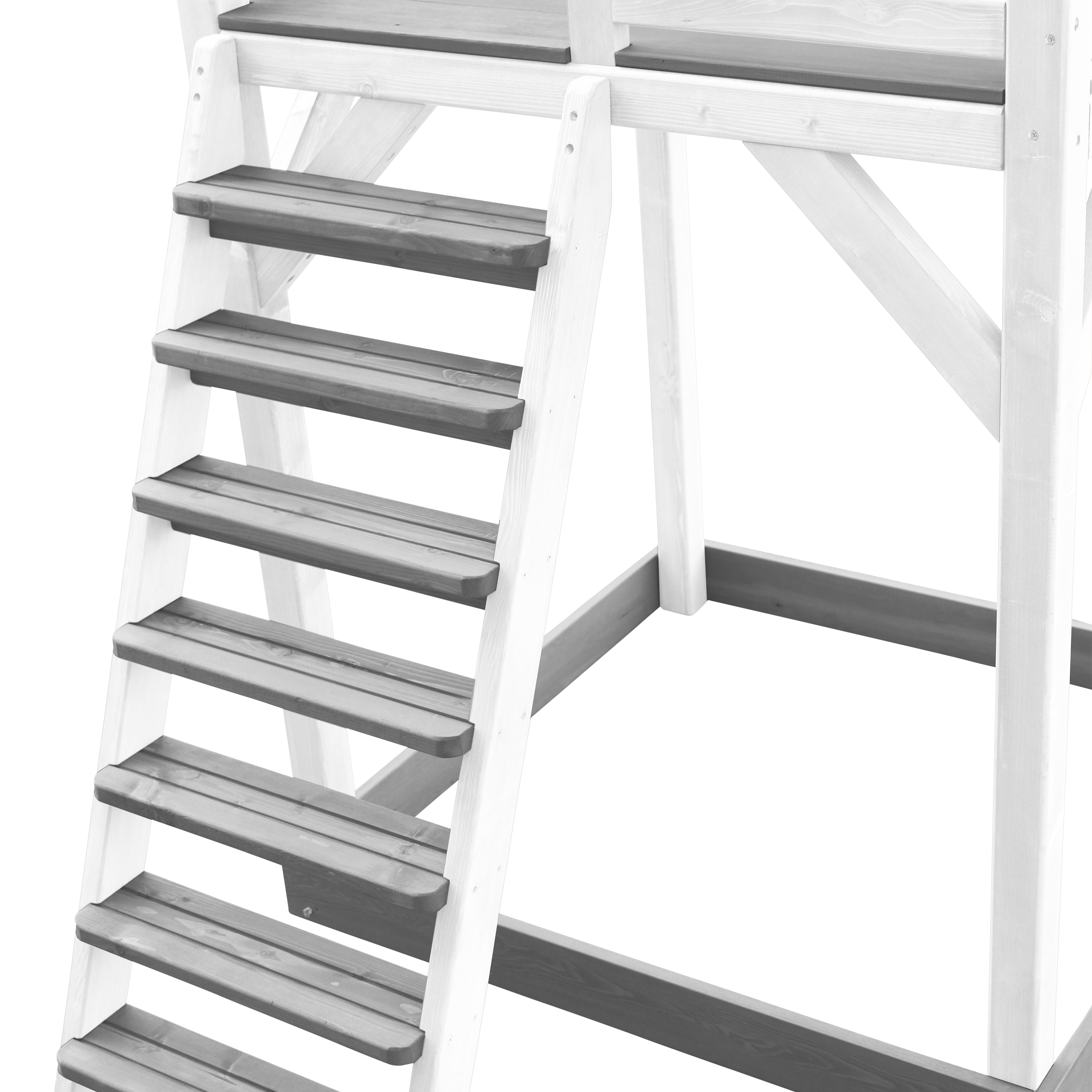 AXI Beach Tower Legetårn med Klatrestativ og Summer Rede Gynge Grå/Hvid - Grå Rutsjebane