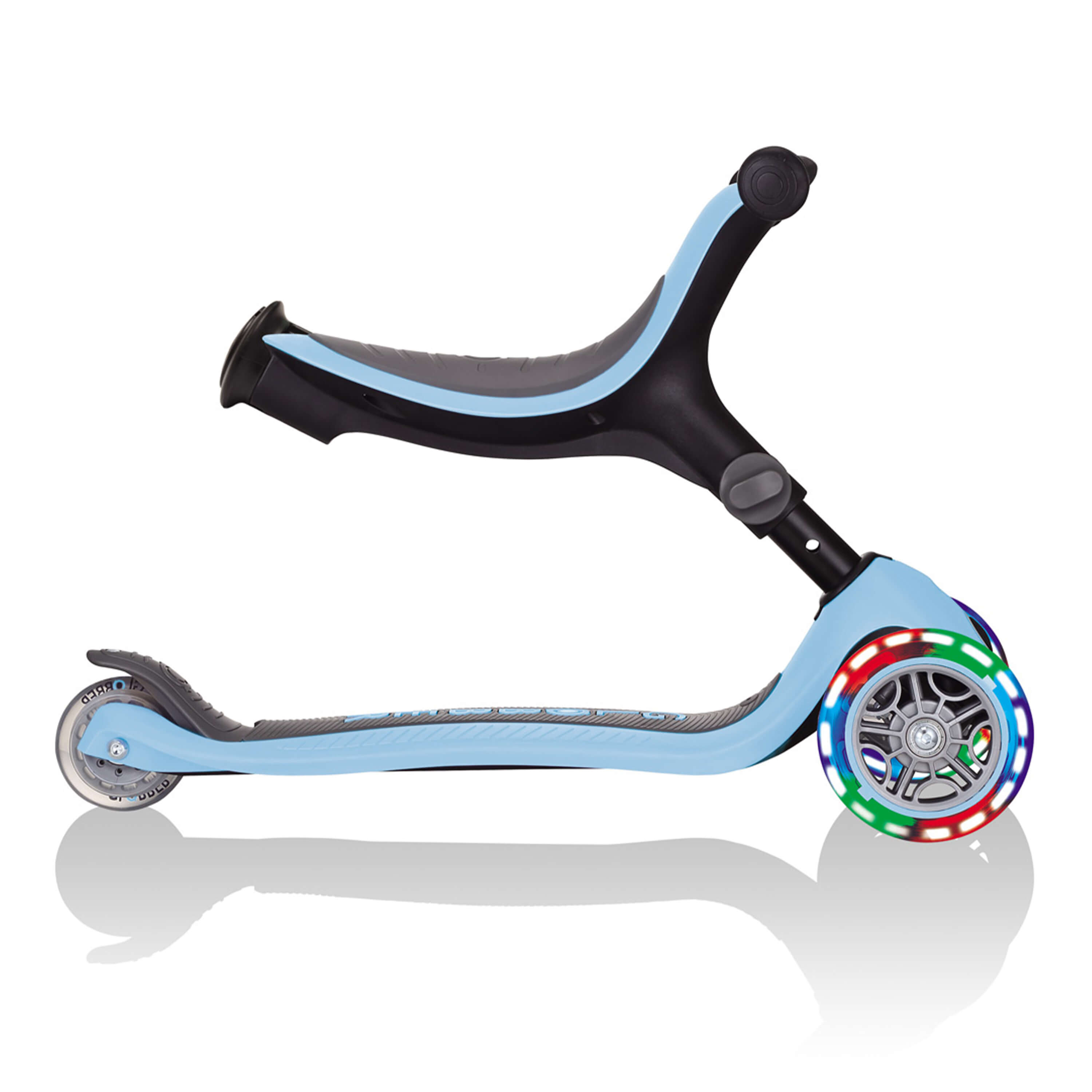 Globber Go Up Foldable Plus Lights 3-in-1 Step Pastel Blauw