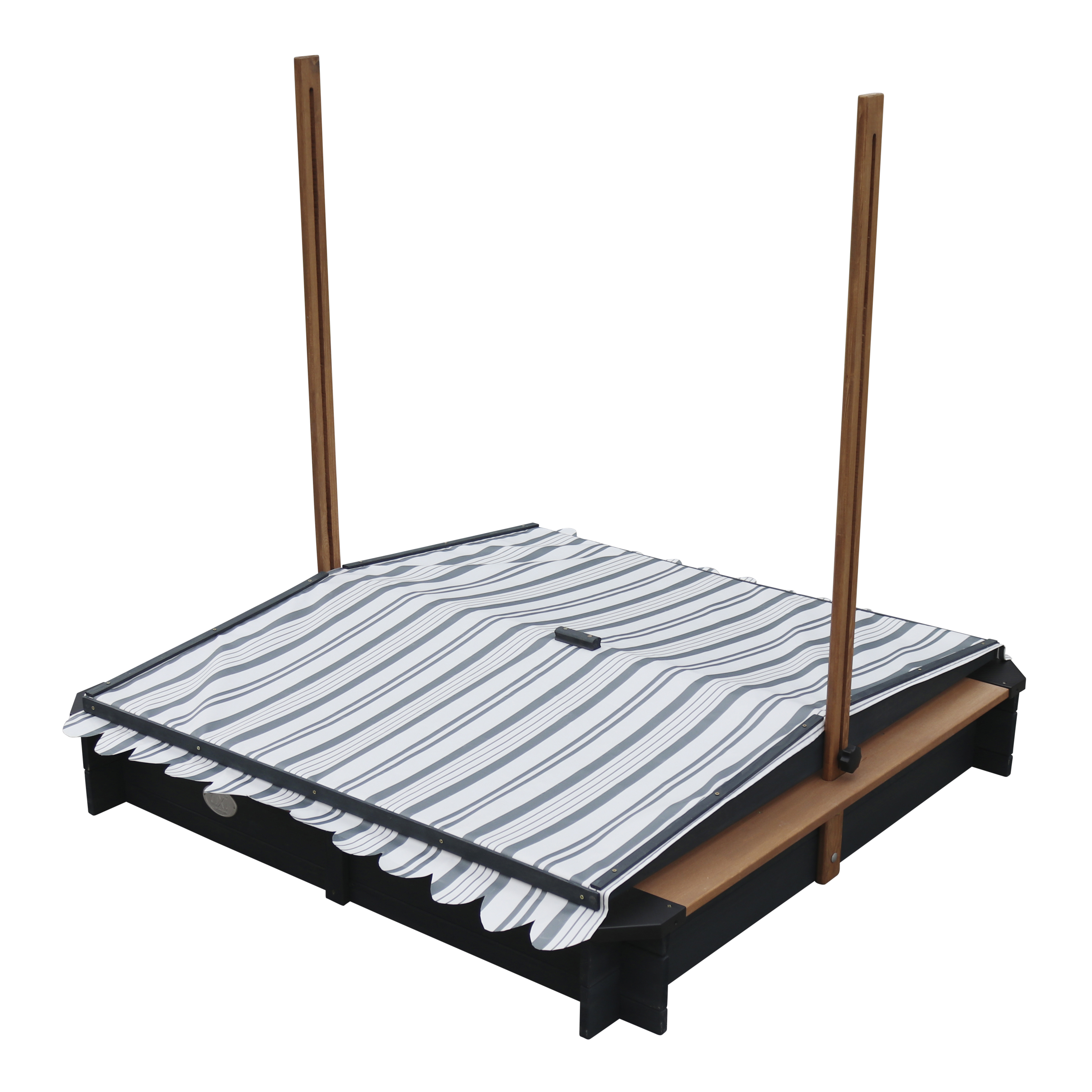 AXI Lily Sandbox with Canopy - 118 x 118 x 118 cm - Anthracite/Brown