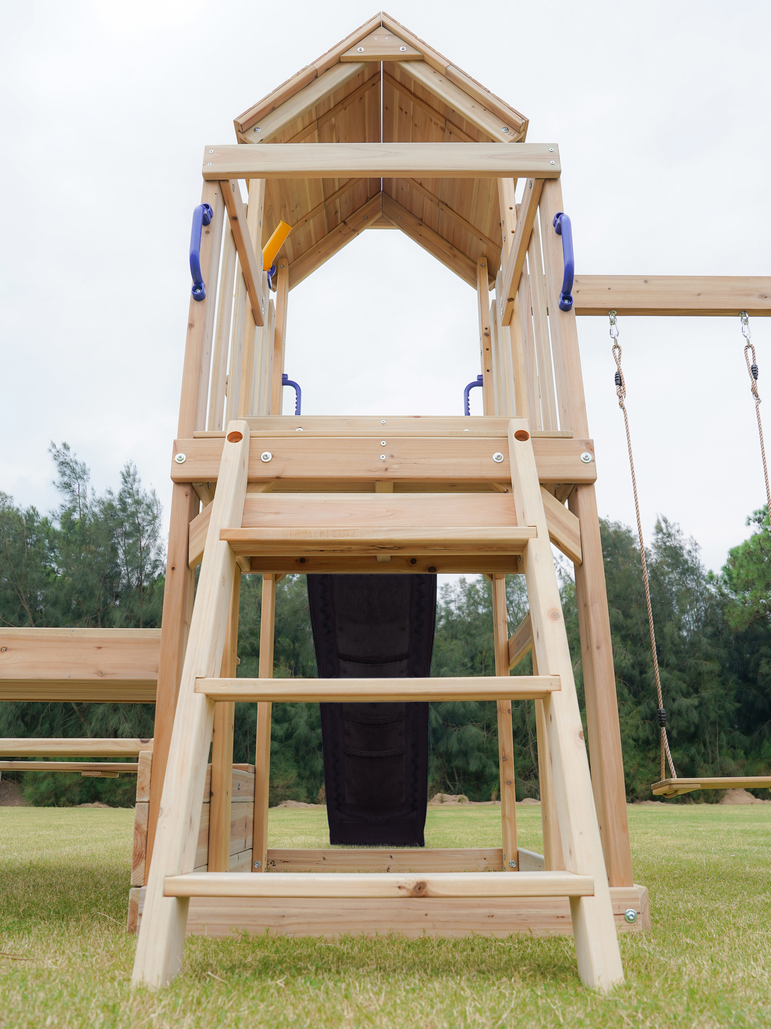 AXI Mette Playground with Double Swing Brown - Grey Slide 