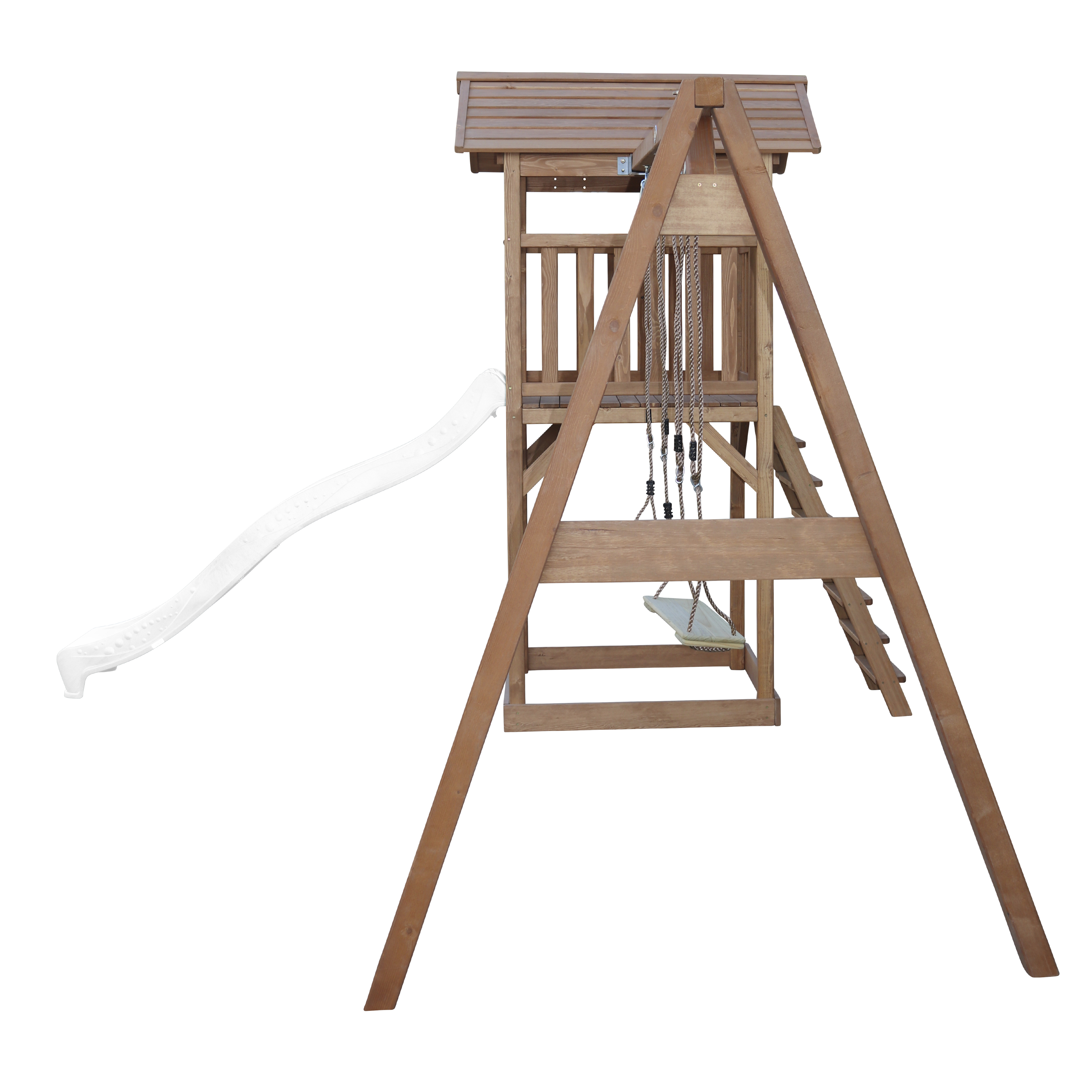 AXI Beach Tower with Double Swing Set Brown - White Slide