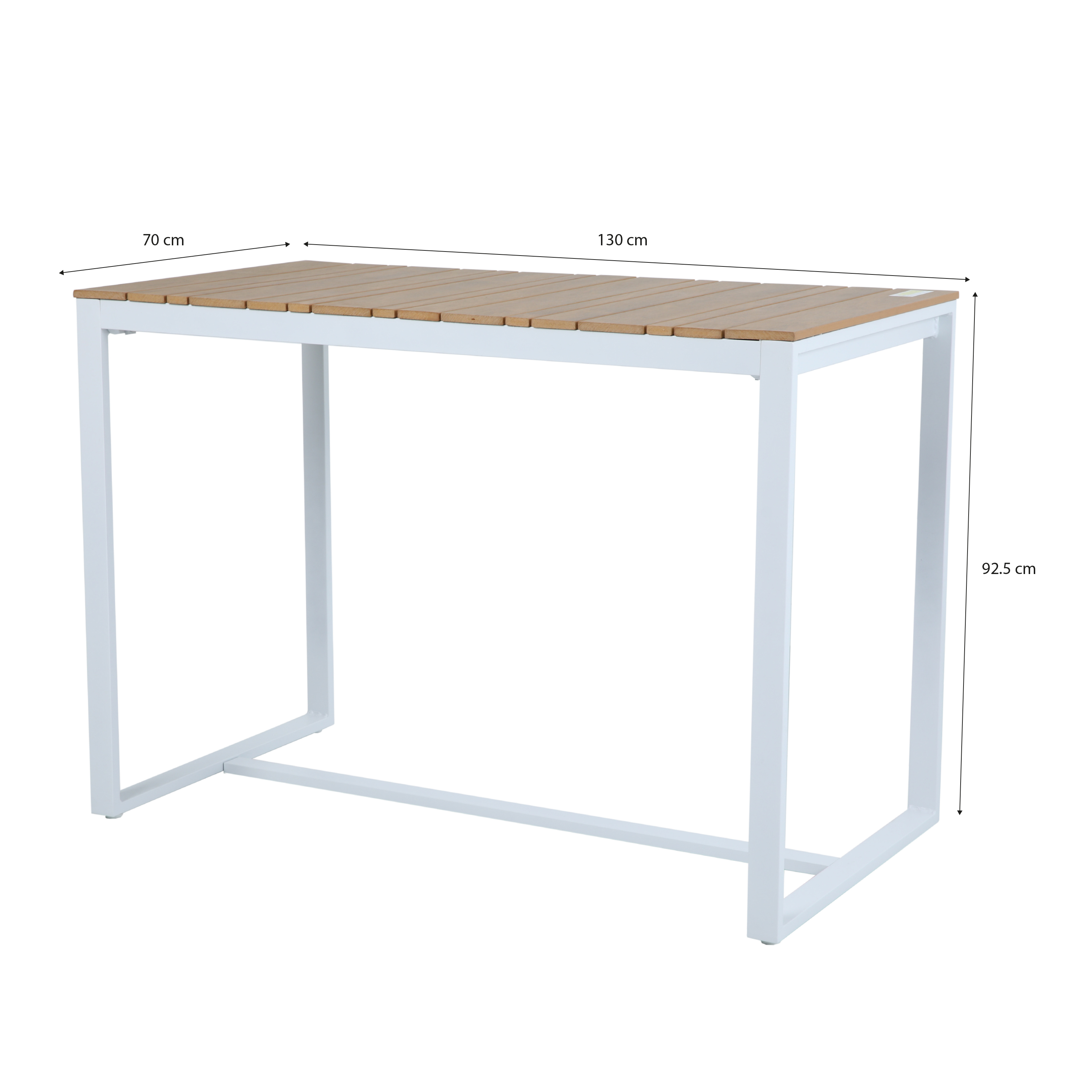 AXI Ravi Bar set with 4 bar stools White with Teak-look Polywood