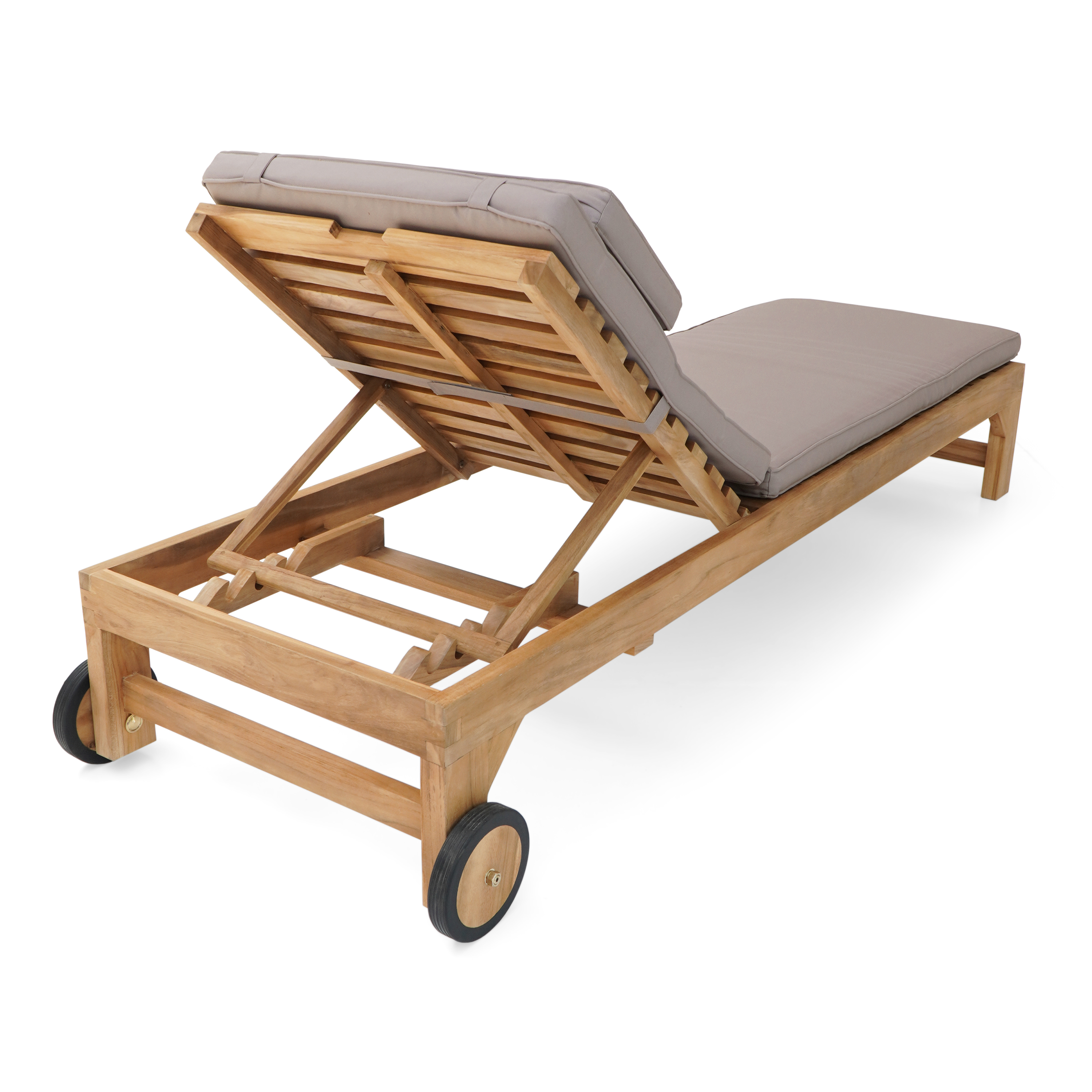 Rama teak wood sun lounger with cushion