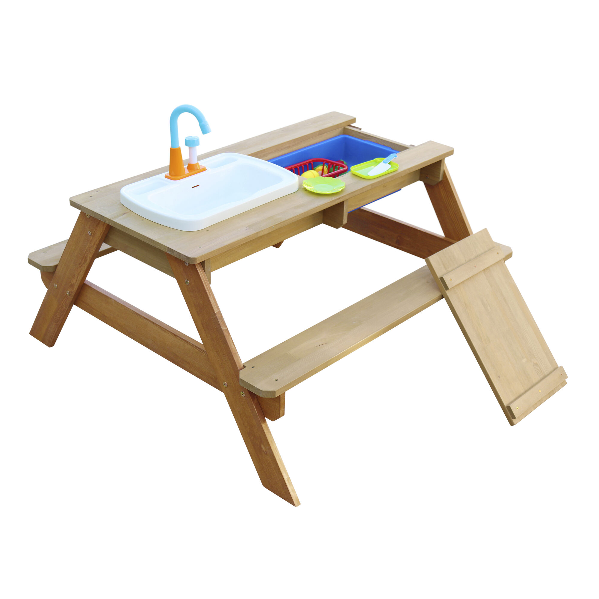 AXI Emily Zand & Water Picknicktafel met Speelkeuken wastafel Bruin