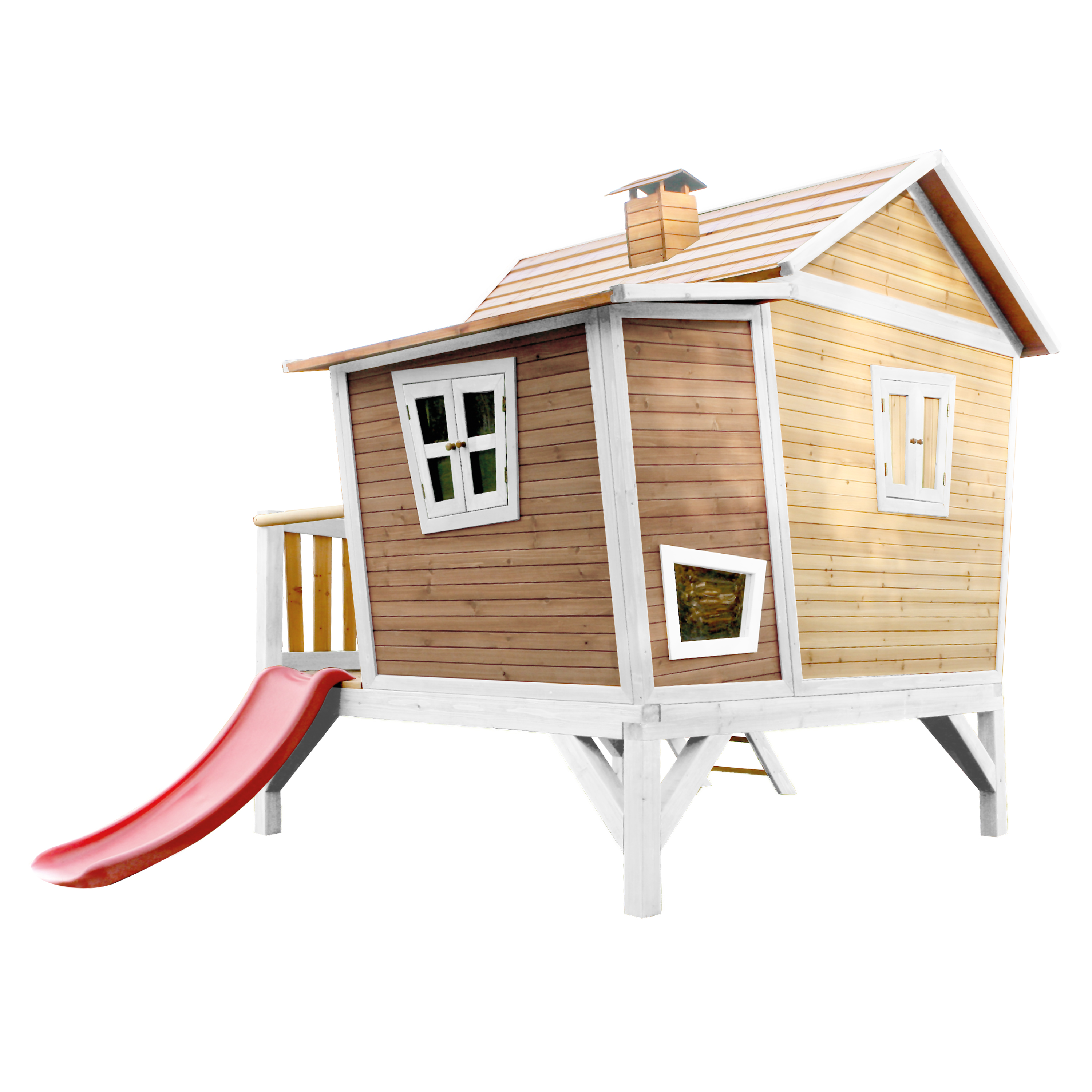 AXI Emma Playhouse Brown/White - Red Slide