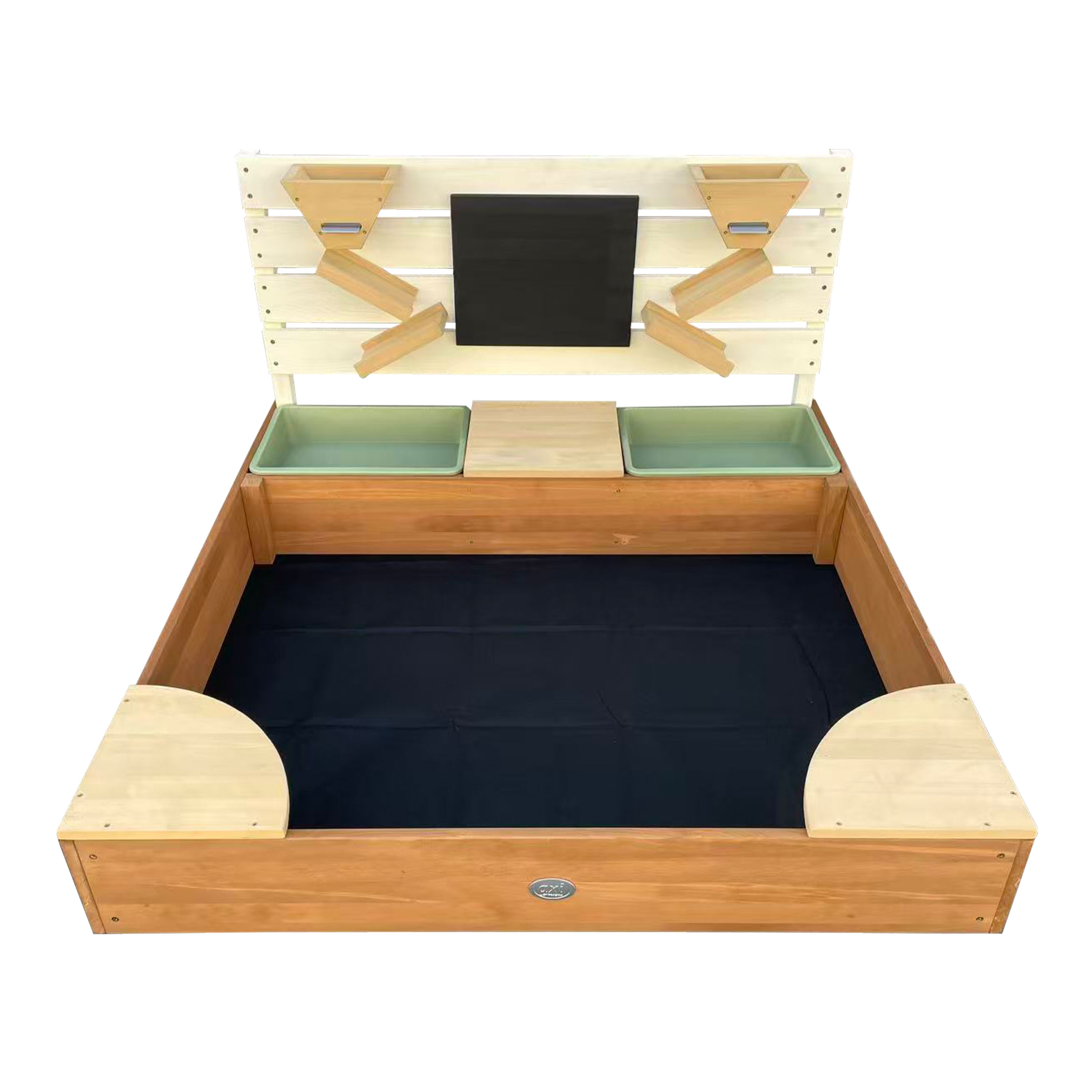 AXI Cato sandbox with sand & water trays and Play wall - 100 x 105 cm - Beige/brown