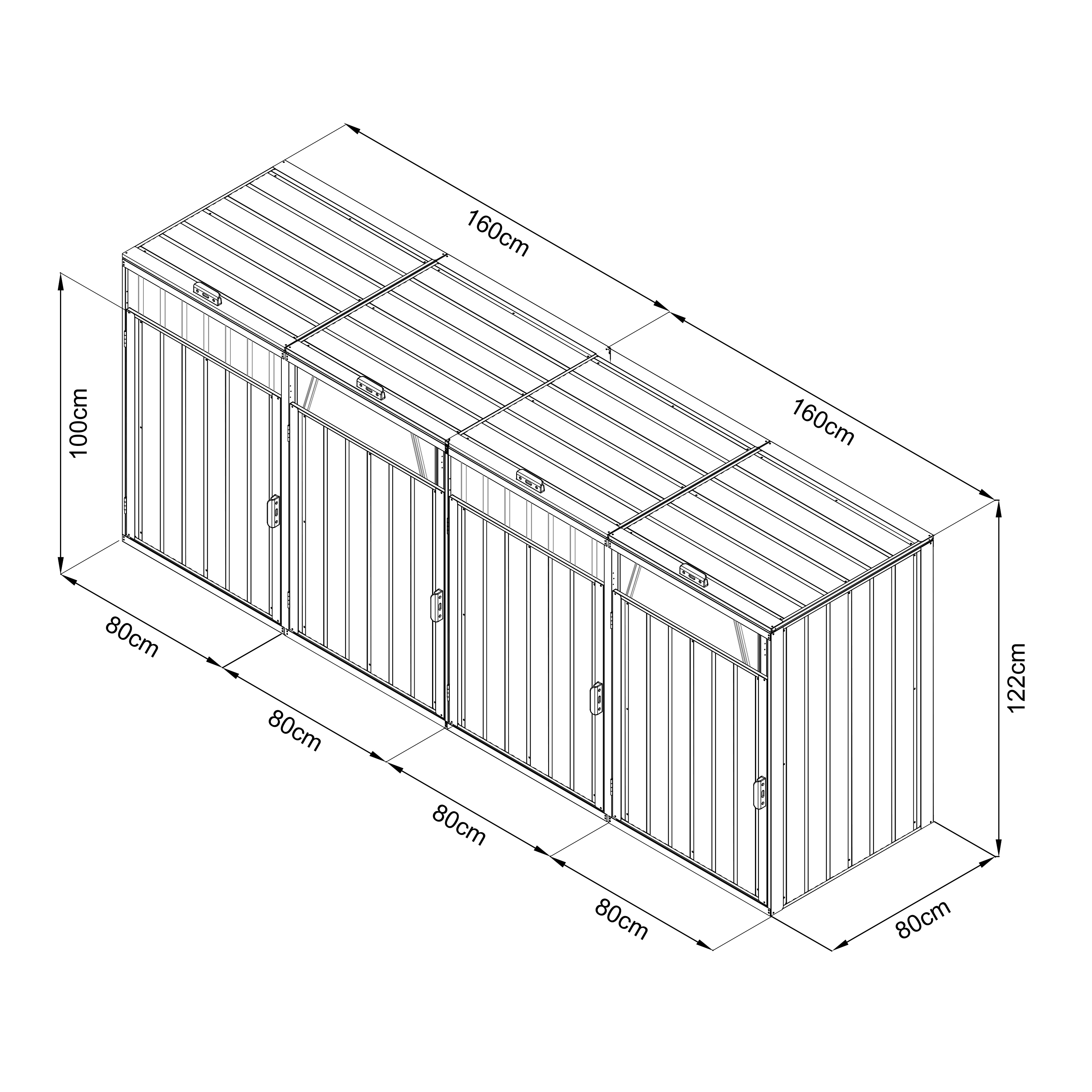 AXI Owen metal Container Enclosure Anthracite - 4 containers