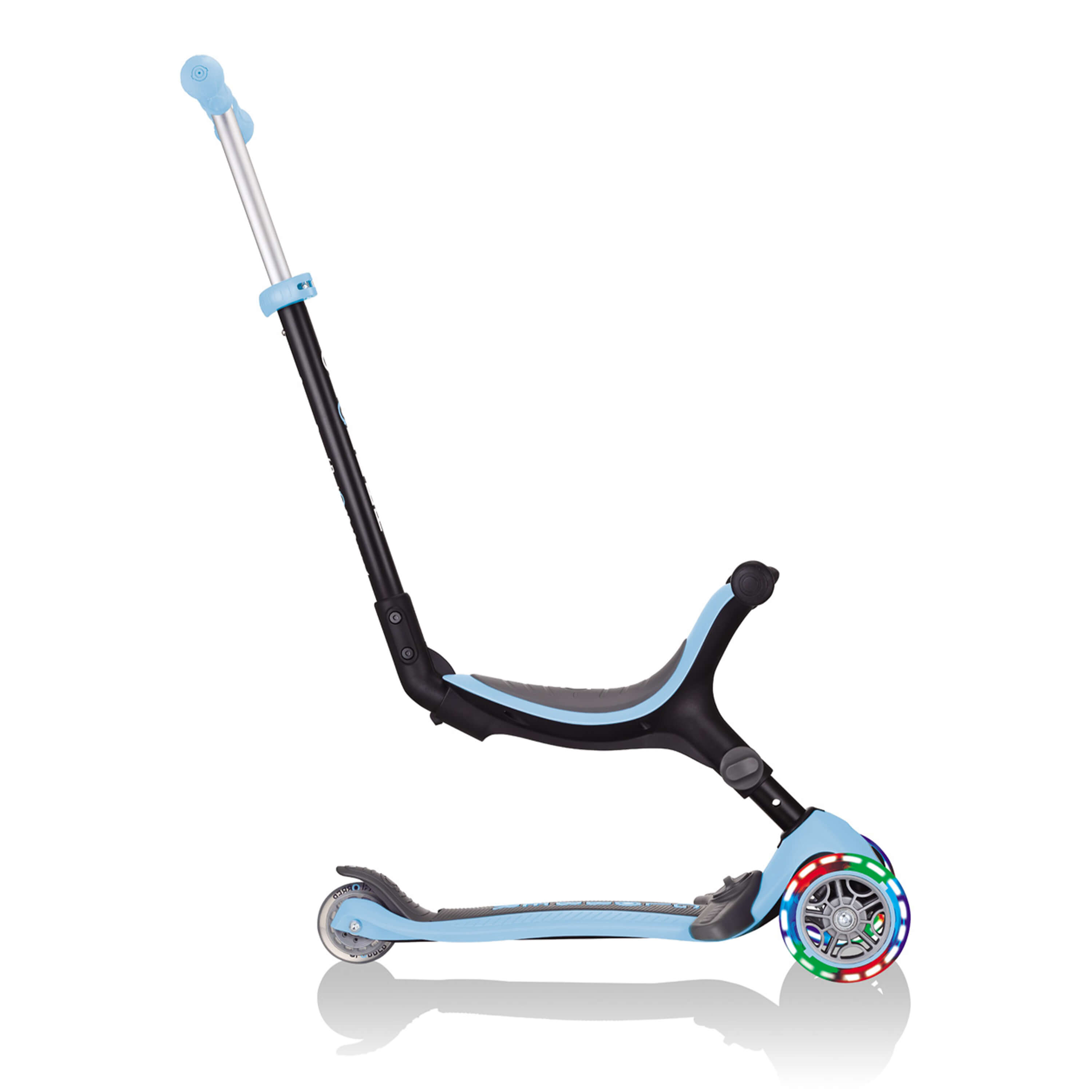 Globber Go Up Foldable Plus Lights 3-in-1 Step Pastel Blauw