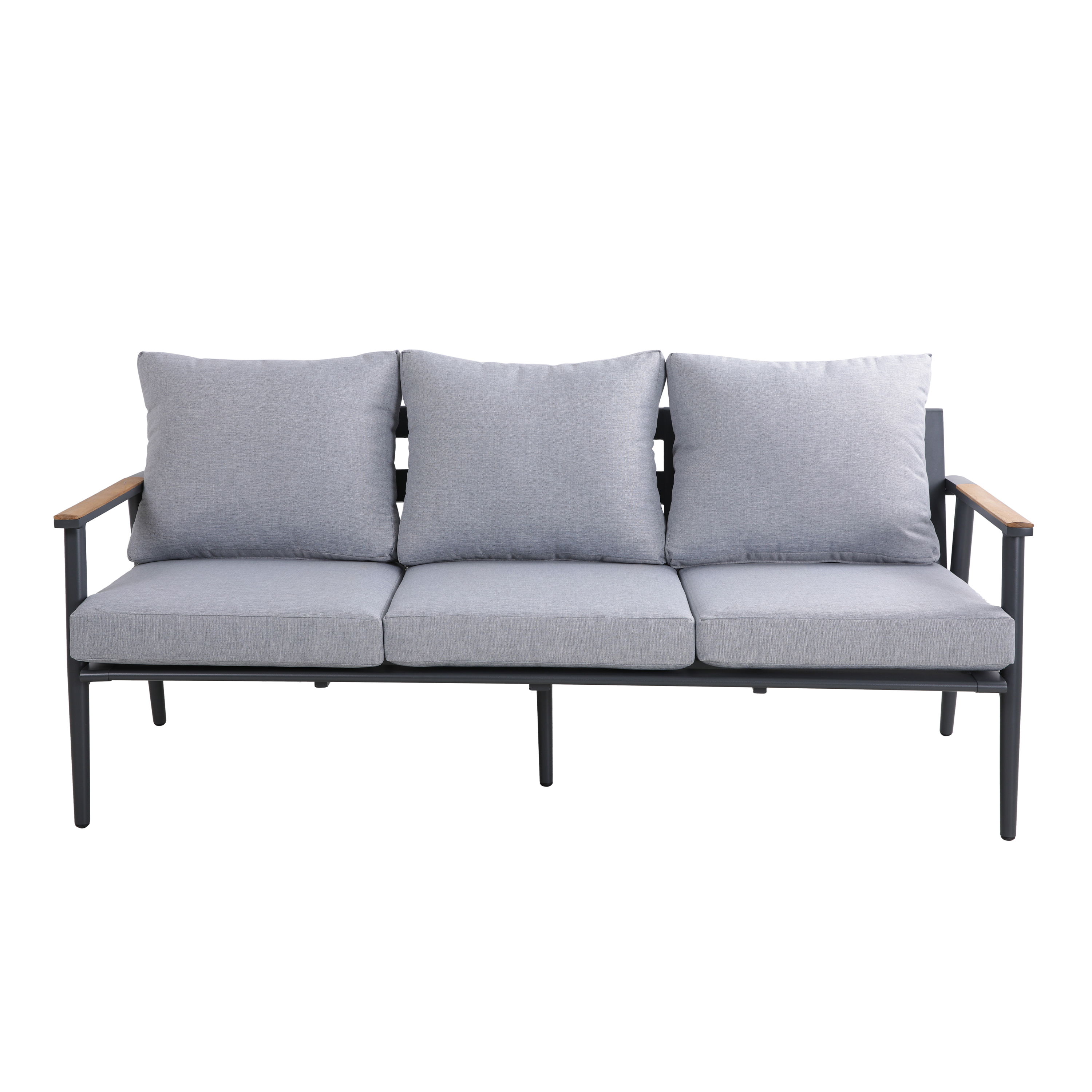 AXI Bibi lounge set 4-piece with bench. table and two chairs Anthracite/Teak-8720365062681 AXI Bibi lounge set 4-piece with bench. table and two chairs Anthracite/Teak