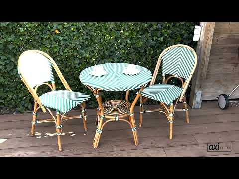 AXI Jacqueline Rattan Bistrosæt - Grøn/Hvid AXI Jacqueline Rattan Bistrosæt - Grøn/Hvid