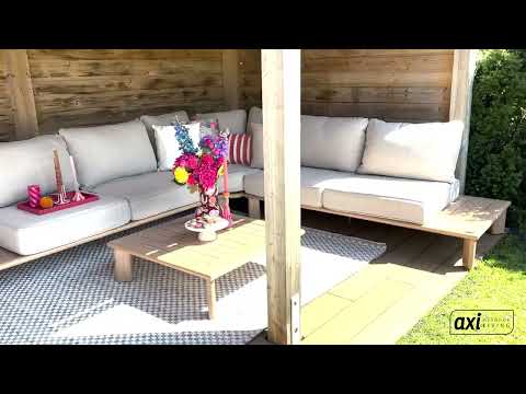 AXI Avery Loungesæt med sideborde - Wood-look/Beige AXI Avery Loungesæt med sideborde - Wood-look/Beige