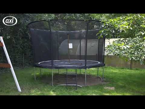 AXI Denver Trampolin med sikkerhedsnet og stige ⌀ 366 cm - Onground på stænger  - Sort