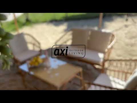 AXI Mary Rattan Loungesæt – 4 dele med sofa, bord og 2 stole Natur/hvid AXI Mary Rattan Loungesæt – 4 dele med sofa, bord og 2 stole Natur/hvid