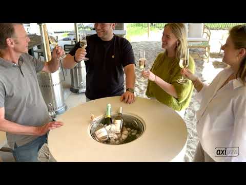 AXI Brandon 2-i-1 ståbord / sidebord & køler – Kalkstenslook