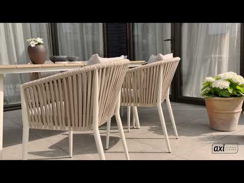 AXI Chay Havesæt med 8 stole - Beige med trælook Polywood